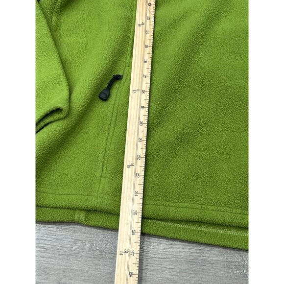 Vintage L.L.Bean Men's Green Fleece 1/4 Button Snap Pullover Sweater Size Large - Picture 11 of 12